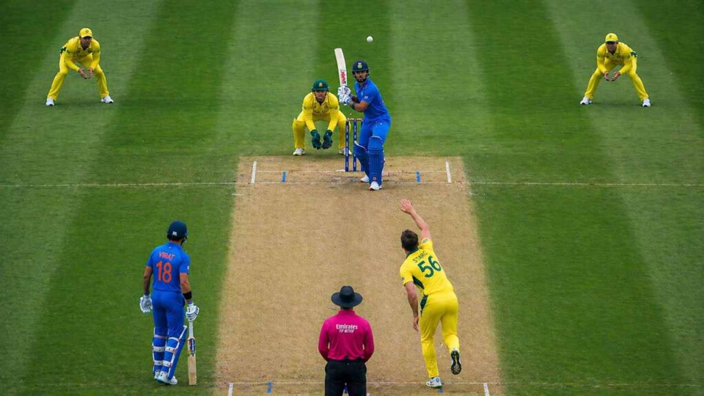 Cricket height ball example showing a delivery above the batsman's waist level