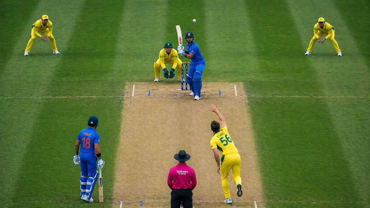 Cricket height ball example showing a delivery above the batsman's waist level