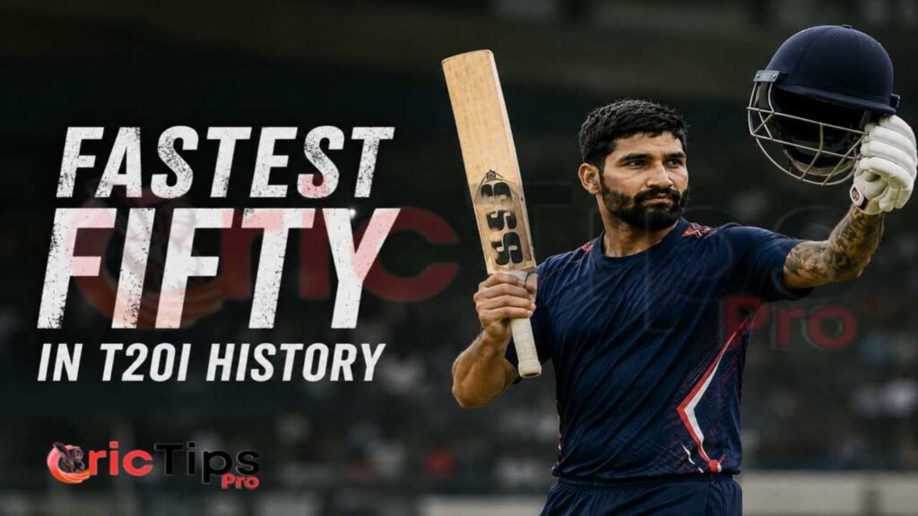 Dipendra Singh Airee celebrating after his record-breaking fastest fifty in T20I history for Nepal cricket.