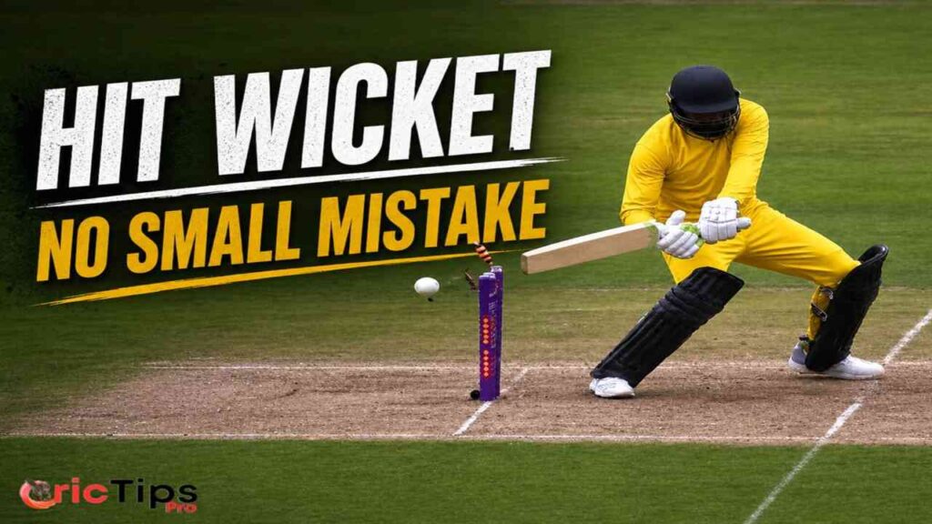 Cricket hit wicket moment batsman loses balance and hits stumps out dismissal