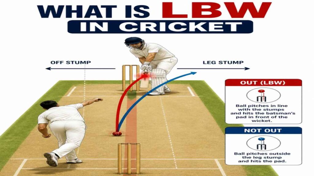 LBW rule in cricket explained diagram