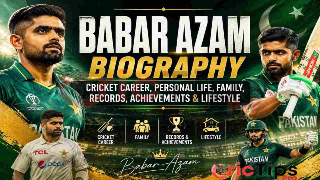 Babar Azam Biography – Pakistan cricket star's career, personal life, family, records, achievements, and lifestyle.