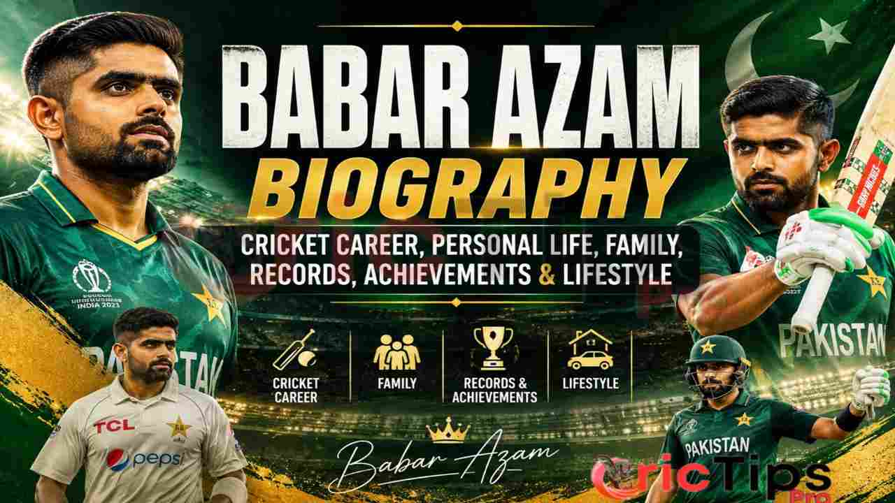 Babar Azam Biography – Pakistan cricket star's career, personal life, family, records, achievements, and lifestyle.