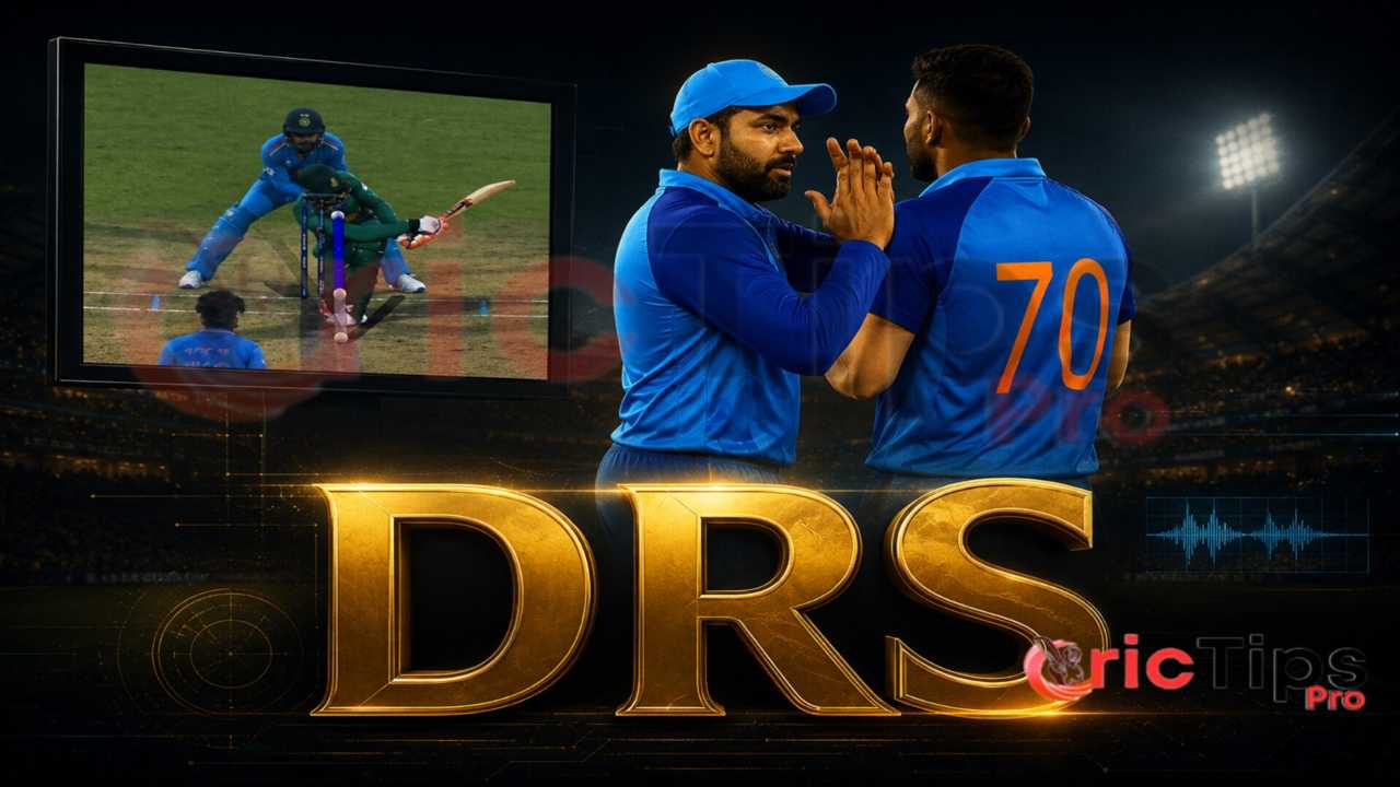 DRS technology in cricket used to review an umpire’s decision during a match.