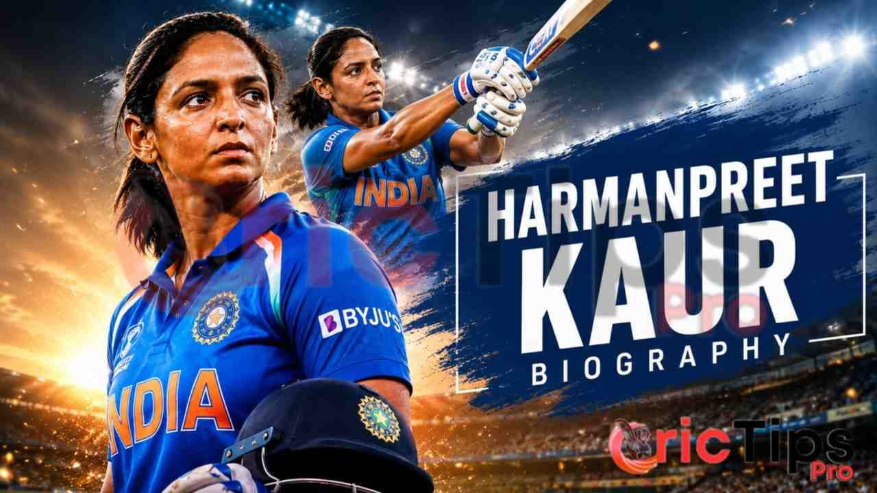 Harmanpreet Kaur Biography – India Women's Cricket Team captain showcasing her batting skills during an international match.
