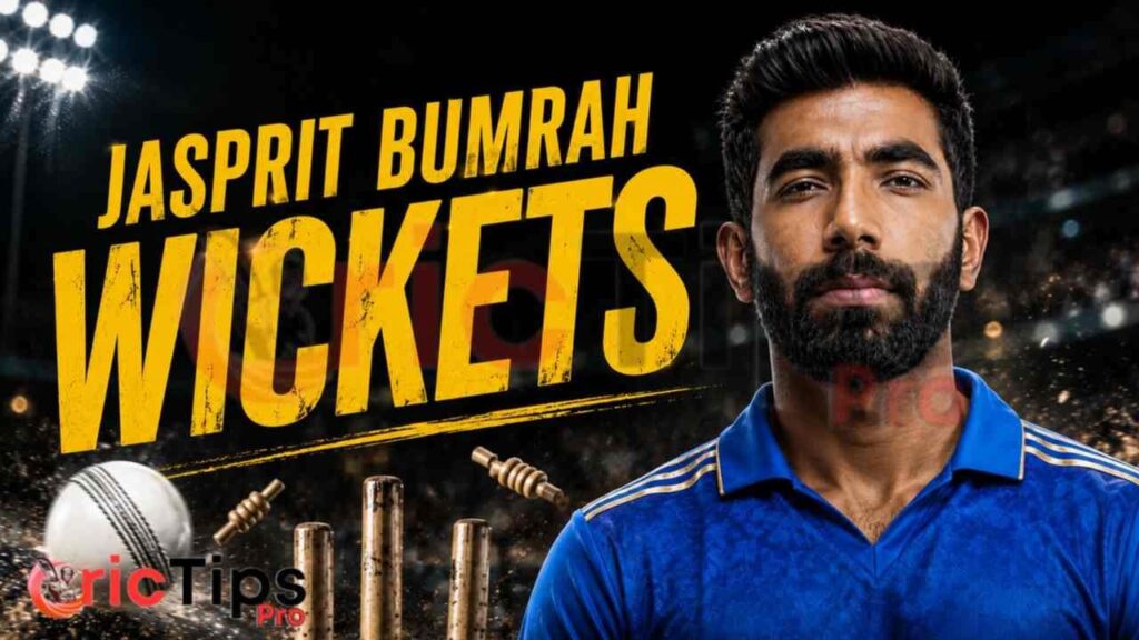Jasprit Bumrah Wickets – Indian fast bowler Jasprit Bumrah celebrating his remarkable international wicket records across all formats.