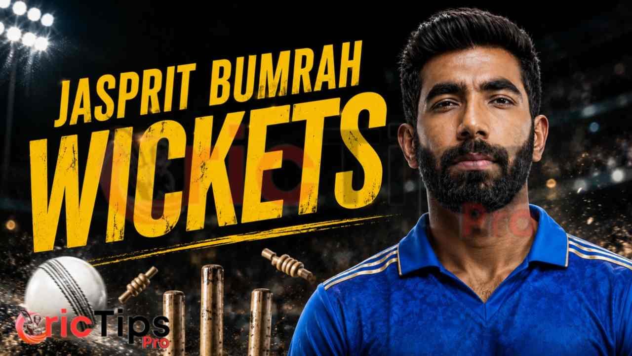 Jasprit Bumrah Wickets – Indian fast bowler Jasprit Bumrah celebrating his remarkable international wicket records across all formats.