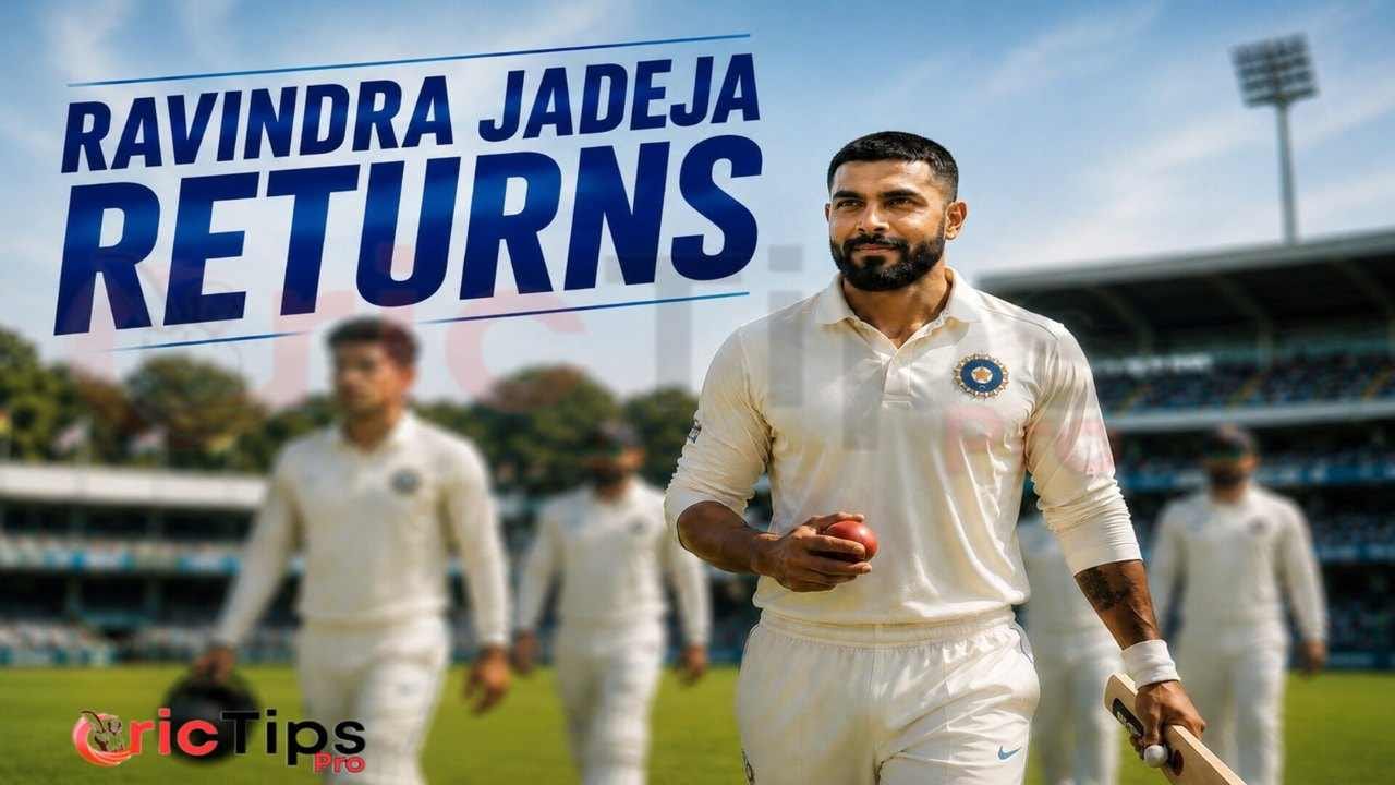 Ravindra Jadeja Returns to India's Test squad ahead of the Sri Lanka Test series as the experienced all-rounder walks onto the field in white jersey.