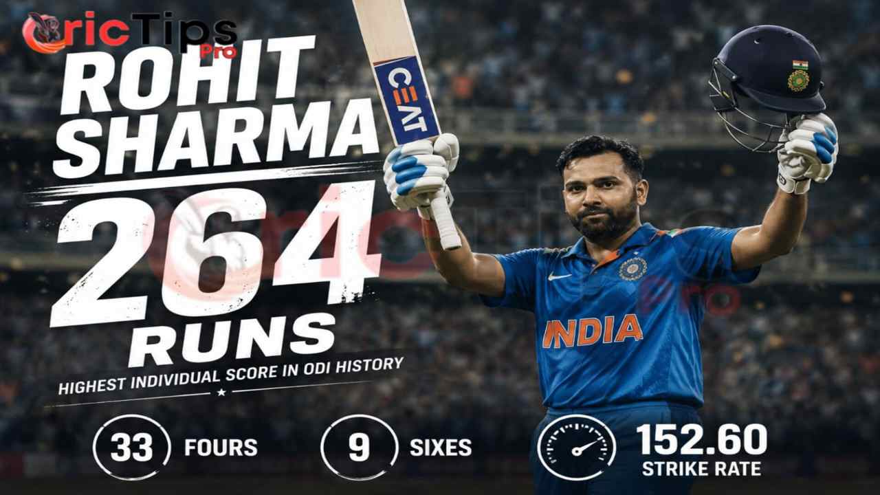 Rohit Sharma 264 Runs celebration after scoring the highest individual score in ODI cricket history against Sri Lanka at Eden Gardens