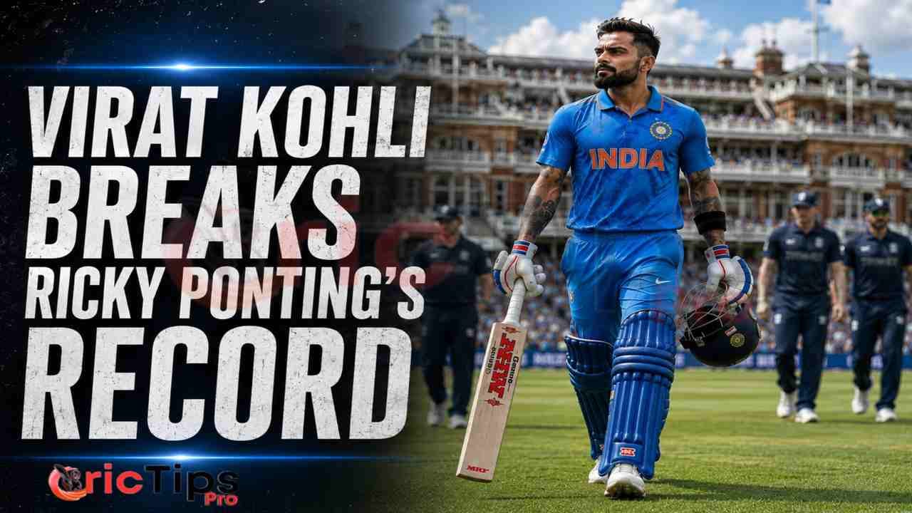 Virat Kohli Breaks Ricky Ponting's Record during India's ODI against England to become the fifth most-capped player in international cricket.